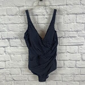 Miraclesuit NWT Pinpoint Oceanus Polkadot One Piece Slimming Swimsuit Size 16